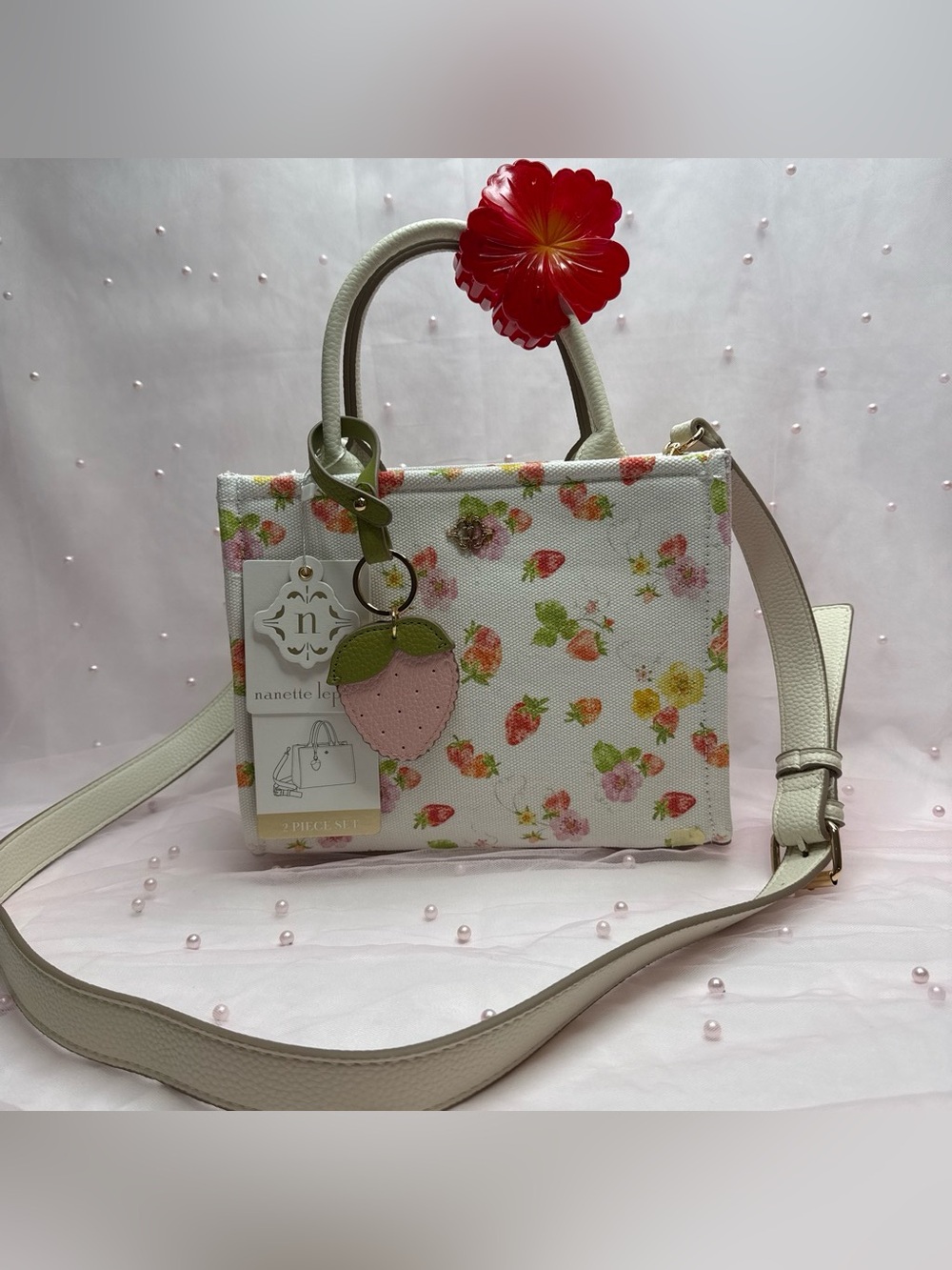 Nanette Lepore Cherie Satchel- Color:Sweet Strawberry-Pink Gingham